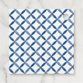 Blauwe en witte waterverf Italiaanse tegel Bedankjes Labels (Achterkant)