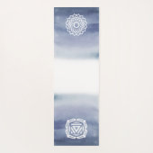 Blauwe en witte Waterverf kroon en roet Chakra Yogamat (Achterkant)