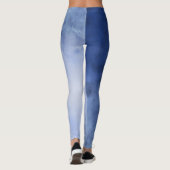 Blauwe en witte Waterverf Leggings (Achterkant)