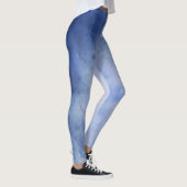 Blauwe en witte Waterverf Leggings (Rechts)