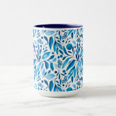 Blauwe en witte Waterverf Mok (Midden)