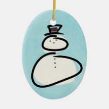 Blauwe en witte Waterverf Snowman met zwarte lijne
