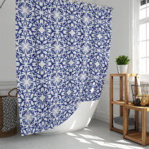 Blauwe en witte Waterverf Spaans Tile Patroon