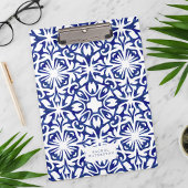 Blauwe en witte Waterverf Spaans Tile Patroon Klembord