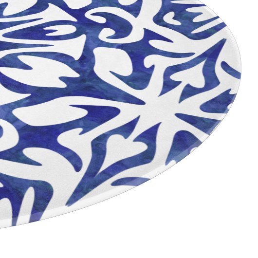 Blauwe en witte Waterverf Spaans Tile Patroon Snijplank (Hoek)