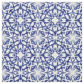 Blauwe en witte Waterverf Spaans Tile Patroon Stof (Swatch)