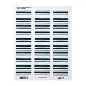 Blauwe en witte Waterverf Stripes Adresetiketten Etiket (Full Sheet)