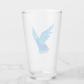 Blauwe en witte Waterverf vredesduif Glas (Achterkant)