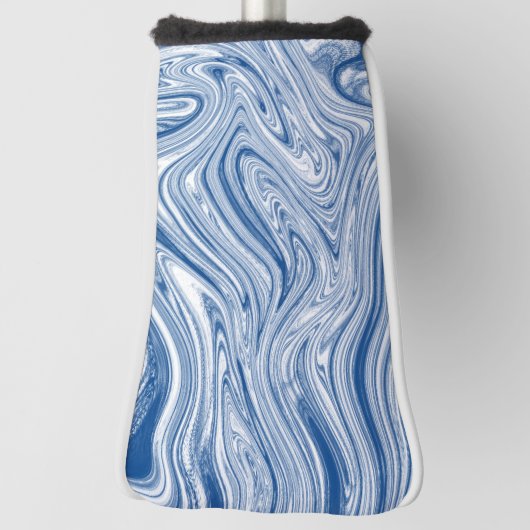 Blauwe en witte wervelingen golfheadcover (Draai 90)