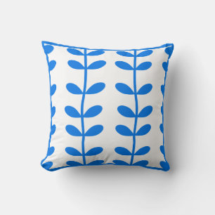 Blauwe en Witte Wijnranken Kussen