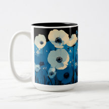 Blauwe en witte wilde bloemen