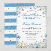 Blauwe en witte wilde bloemen Vergeet me Nots Swee Kaart (Voorkant / Achterkant)