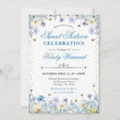 Blauwe en witte wilde bloemen Vergeet me Nots Swee Kaart (Voorkant)