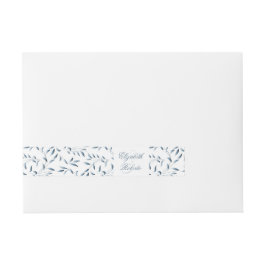 Blauwe en witte wilde tuin Elegant Wedding Omwikkelbaar Adreslabel