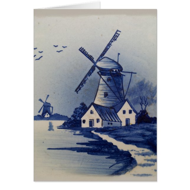 Blauwe en witte windmolen (Voorkant)