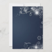 Blauwe en witte winter Wonderland Birthday Party Kaart (Achterkant)