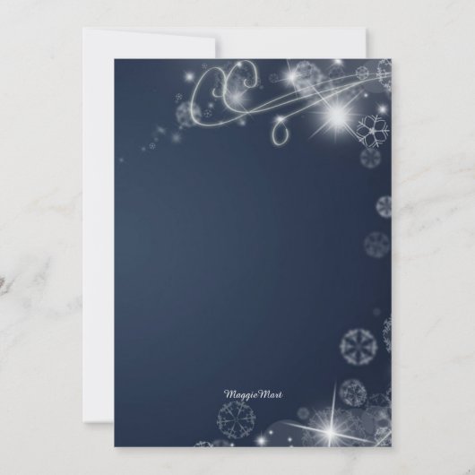 Blauwe en witte winter Wonderland Birthday Party Kaart (Achterkant)