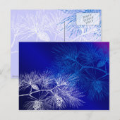 Blauwe en witte winterpijn briefkaart (Voorkant / Achterkant)