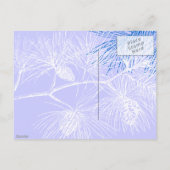 Blauwe en witte winterpijn briefkaart (Achterkant)