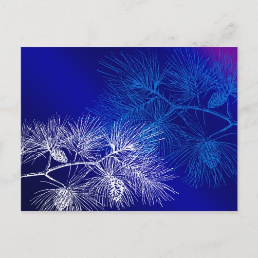 Blauwe en witte winterpijn briefkaart (Voorkant)