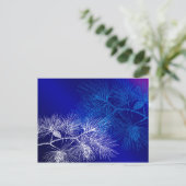 Blauwe en witte winterpijn briefkaart (Staand voorkant)