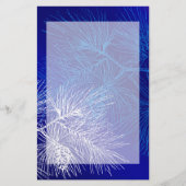 Blauwe en witte winterpijn briefpapier (Voorkant)