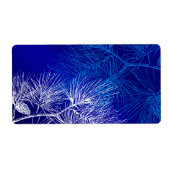 Blauwe en witte winterpijn etiket (Voorkant)