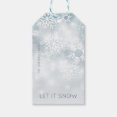 Blauwe en witte wintersneeuw cadeaulabel (Voorkant)