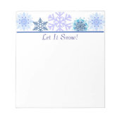 Blauwe en witte wintersneeuwvlokken | Aangepaste f Notitieblok (Voorkant)