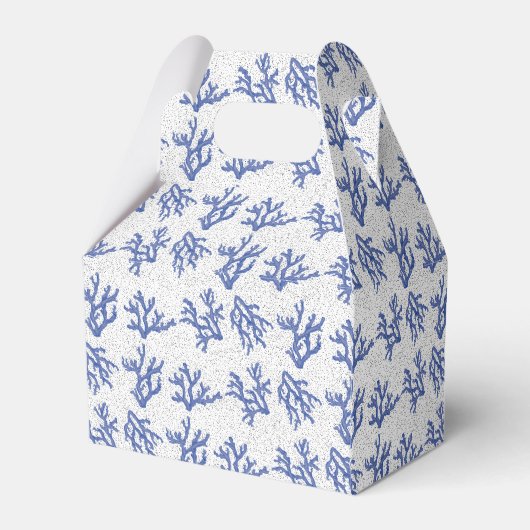 Blauwe en witte zee koraallegering bedankdoosjes (Achterkant)