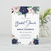 Blauwe en witte zeebloemen kaart (Staand voorkant)