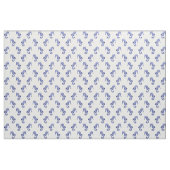 Blauwe en witte zeepaardafdruk stof (Fat Quarter)