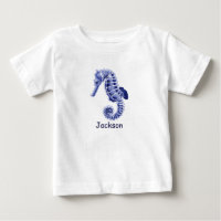 Blauwe en witte zeepaardje