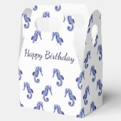 Blauwe en witte zeepaardje bedankdoosjes (Geopend)