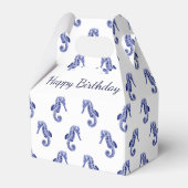 Blauwe en witte zeepaardje bedankdoosjes (Voorkant Zijde)