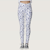 Blauwe en witte zeeschelpen leggings (Voorkant)