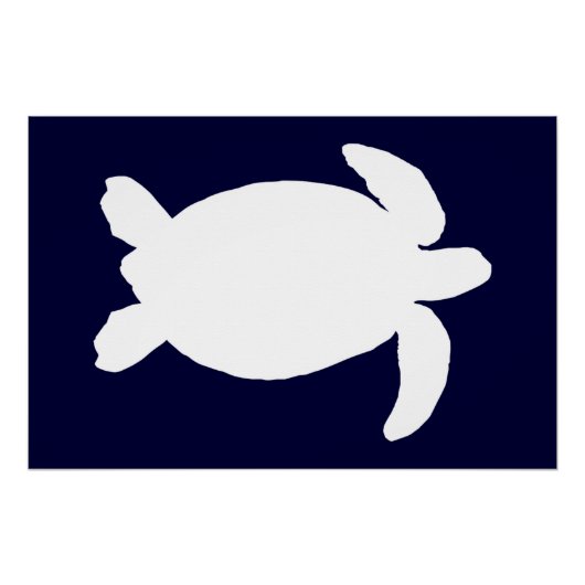 Blauwe en Witte Zeeschildpad Perfect Poster (Voorkant)