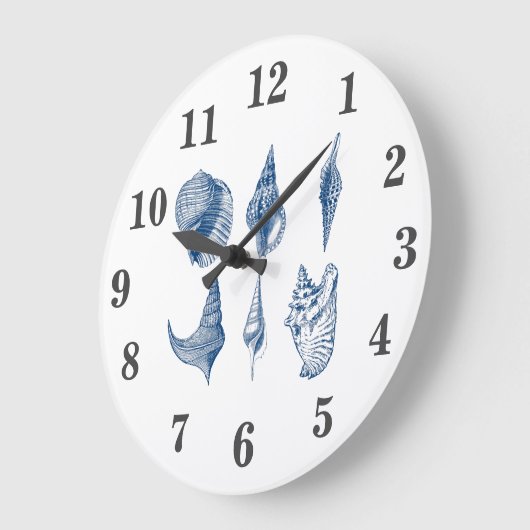  blauwe en witte zeeschok grote klok (Hoek)