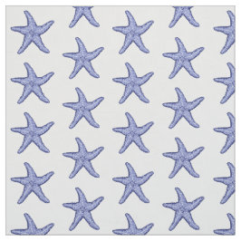 Blauwe en witte zeester stof