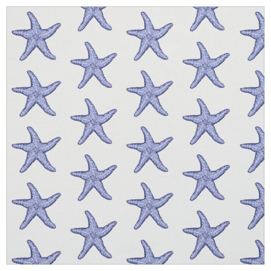 Blauwe en witte zeester stof (Swatch)