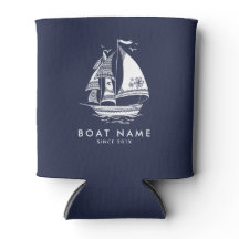 Blauwe en witte zeilboot