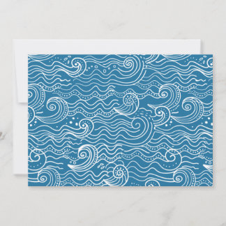 Blauwe en witte zomergolven aankondiging