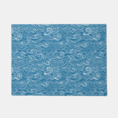 Blauwe en witte zomergolven deurmat (Voorkant)