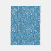 Blauwe en witte zomergolven fleece deken (Voorkant)