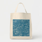 Blauwe en witte zomergolven tote bag (Voorkant)