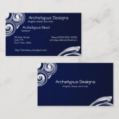 Blauwe en witte zwitjes visitekaartje (Voorkant / Achterkant)