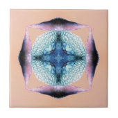 Blauwe en zalmharten tegeltje (Voorkant)