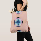 Blauwe en zalmharten tote bag (Dichtbij)
