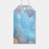 Blauwe en Zand Abstracte Beach Waterverf Hartelijk Cadeaulabel (Achterkant)