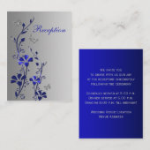 Blauwe en zilveren bloemvlinders Behuizing Kaart (Voorkant / Achterkant)